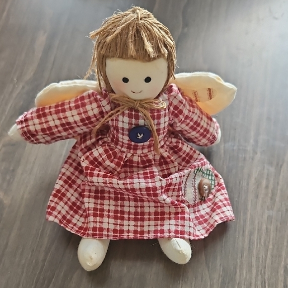 Vintage Handcrafted Plaid Angel Doll - Picture 11 of 11